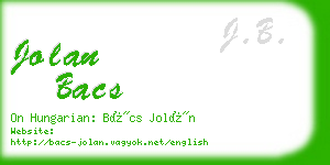 jolan bacs business card